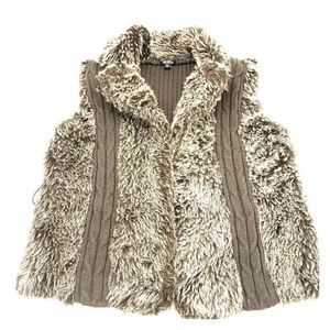 XOXO Faux Fur & Knit Vest LARGE